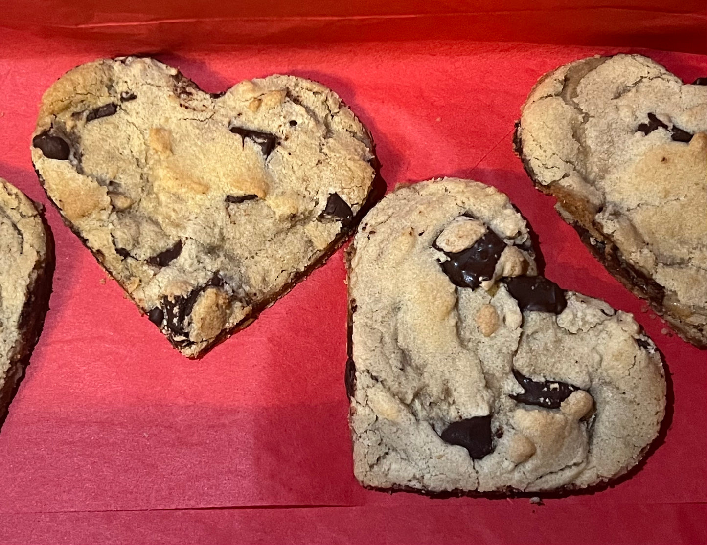 I Heart You (4) chocolate chip cookies